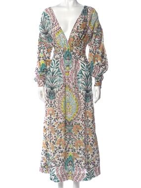 Maria Cher floral deep v maxi dress